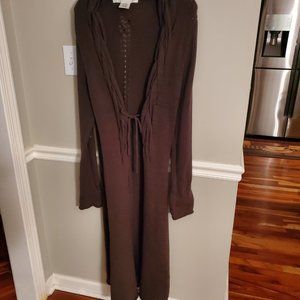 Max Studio cable knit sweater duster - brown - size M